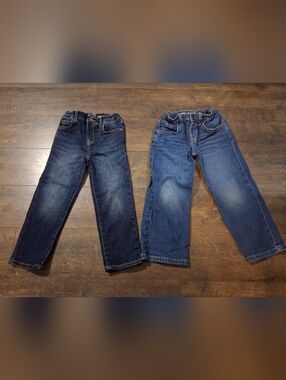 The Children's Place Cat & Jack Boys Blue Denim Jeans 2 Pc Bundle 4T